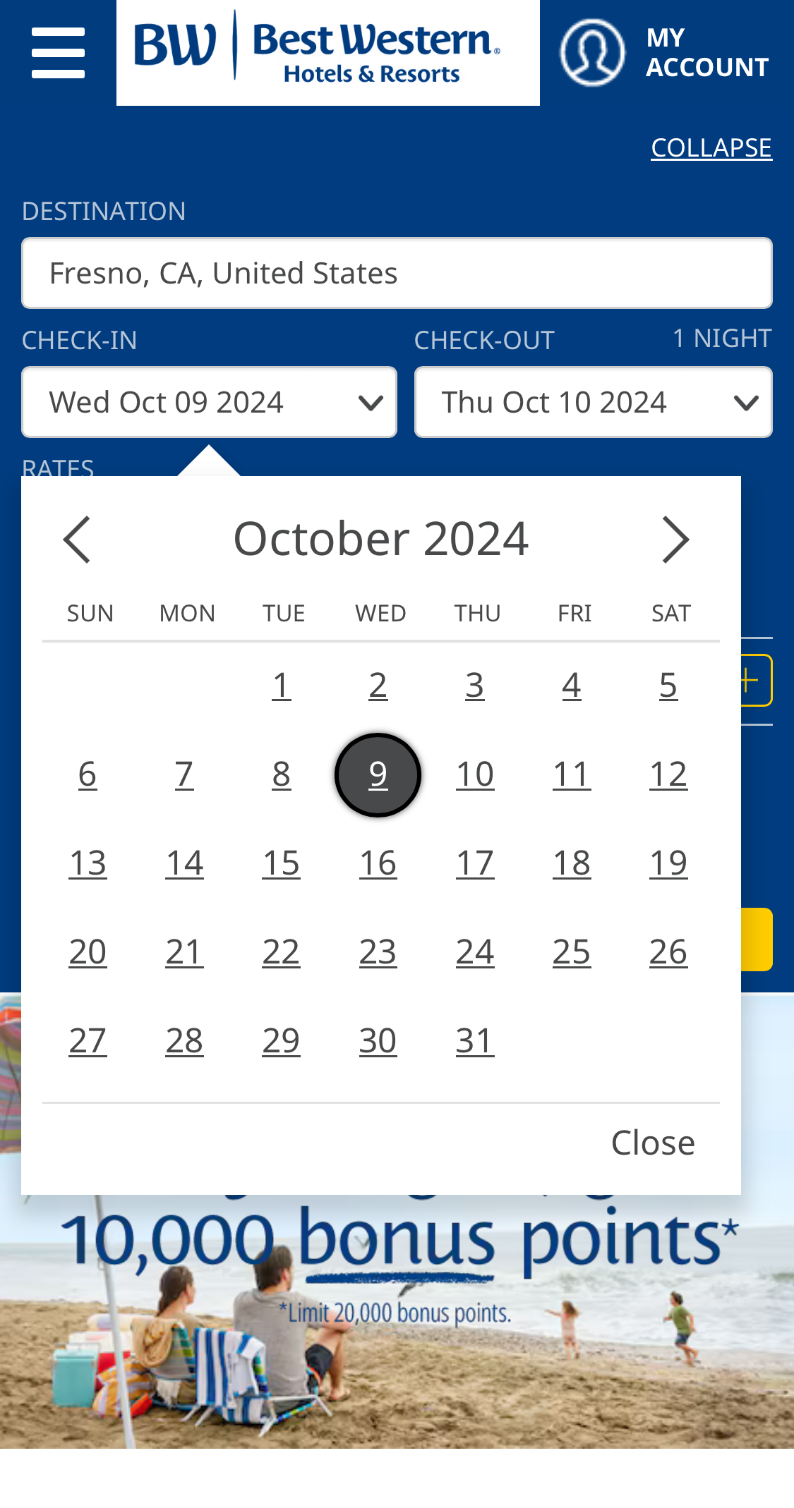 Mobile screenshot of Best Western