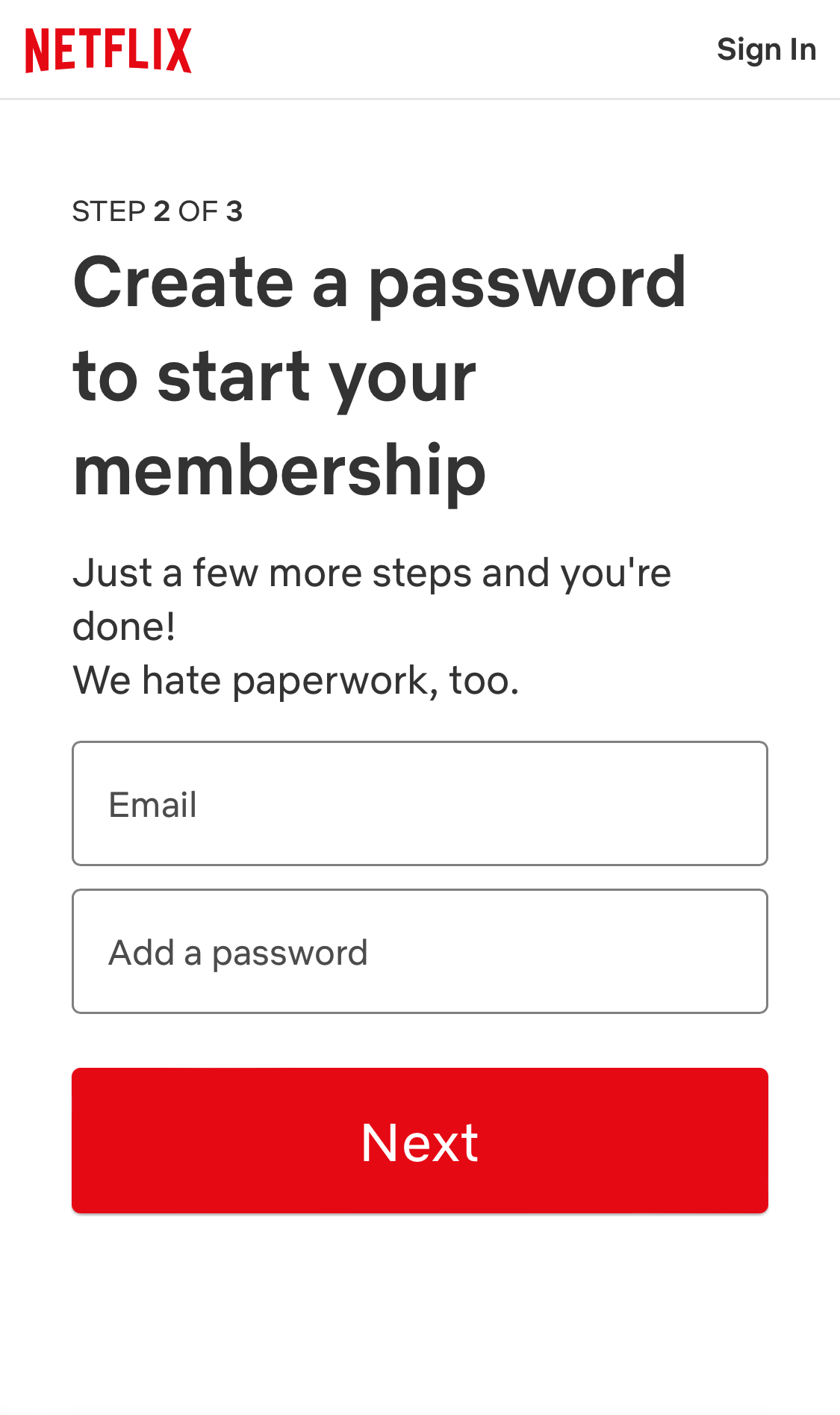 Mobile screenshot of Netflix