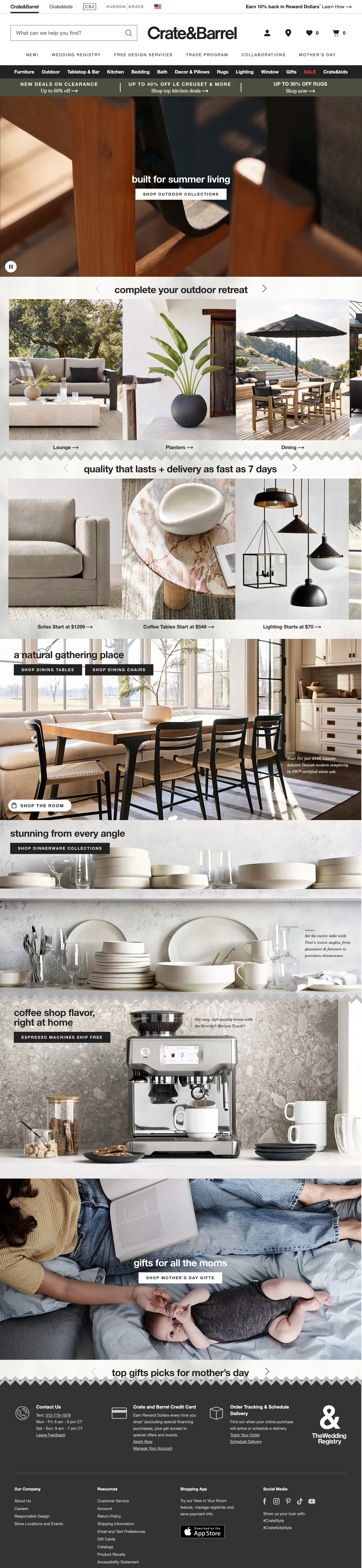 Desktop screenshot of Crate & Barrel