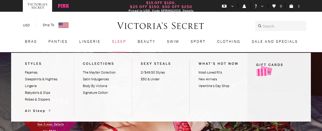 Victoria’s Secret’s Main Navigation – 1054 Of 1234 Main Navigation ...