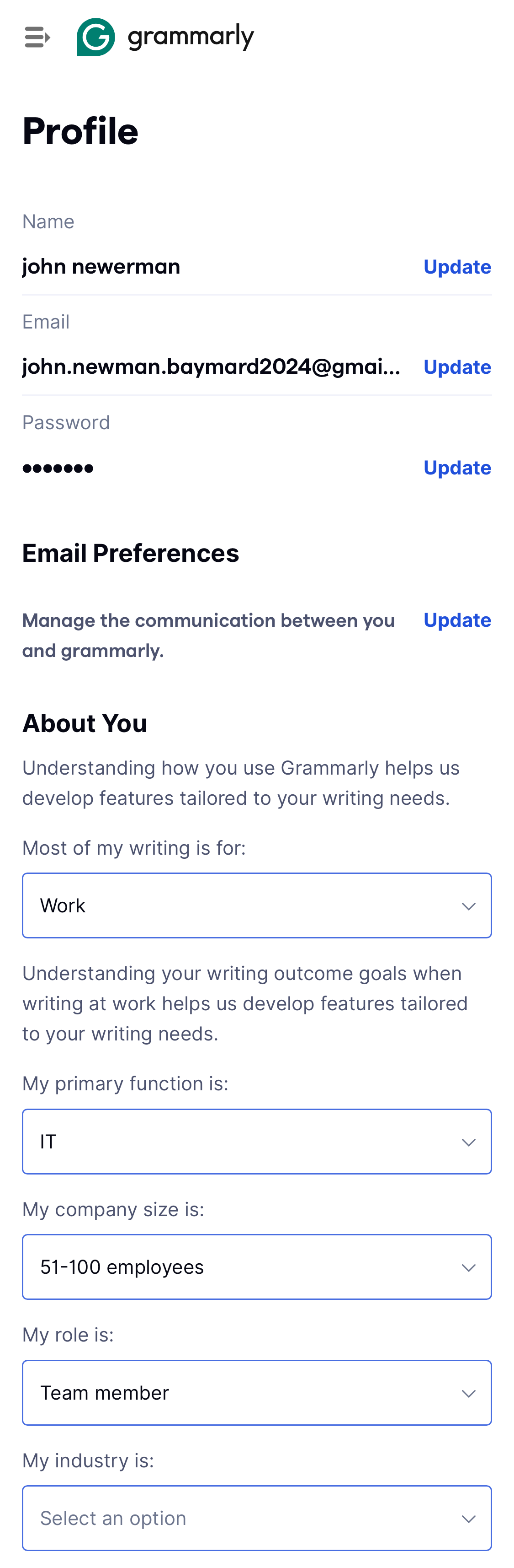 Grammarly’s Mobile Account Dashboard – 70 Of 517 Account Dashboard ...