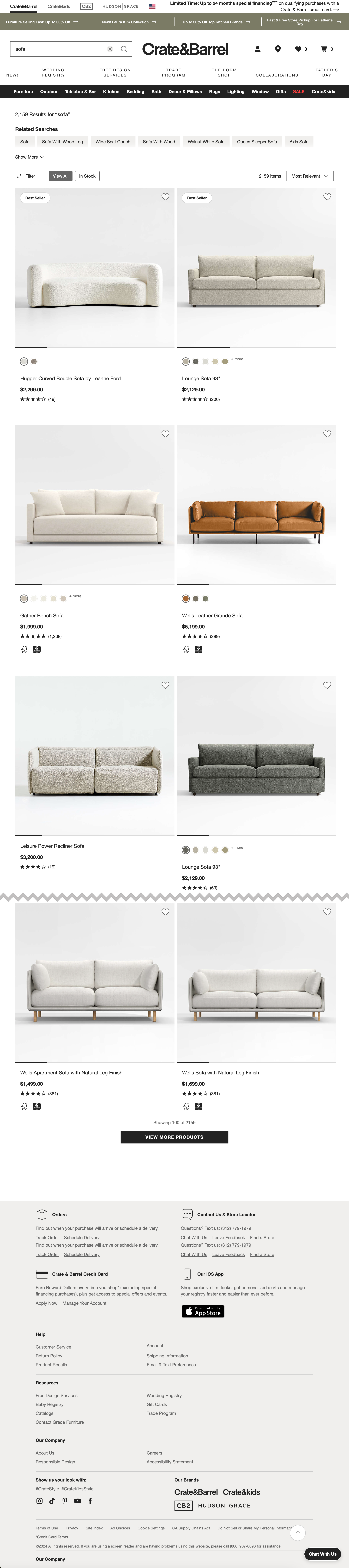 Desktop screenshot of Crate & Barrel