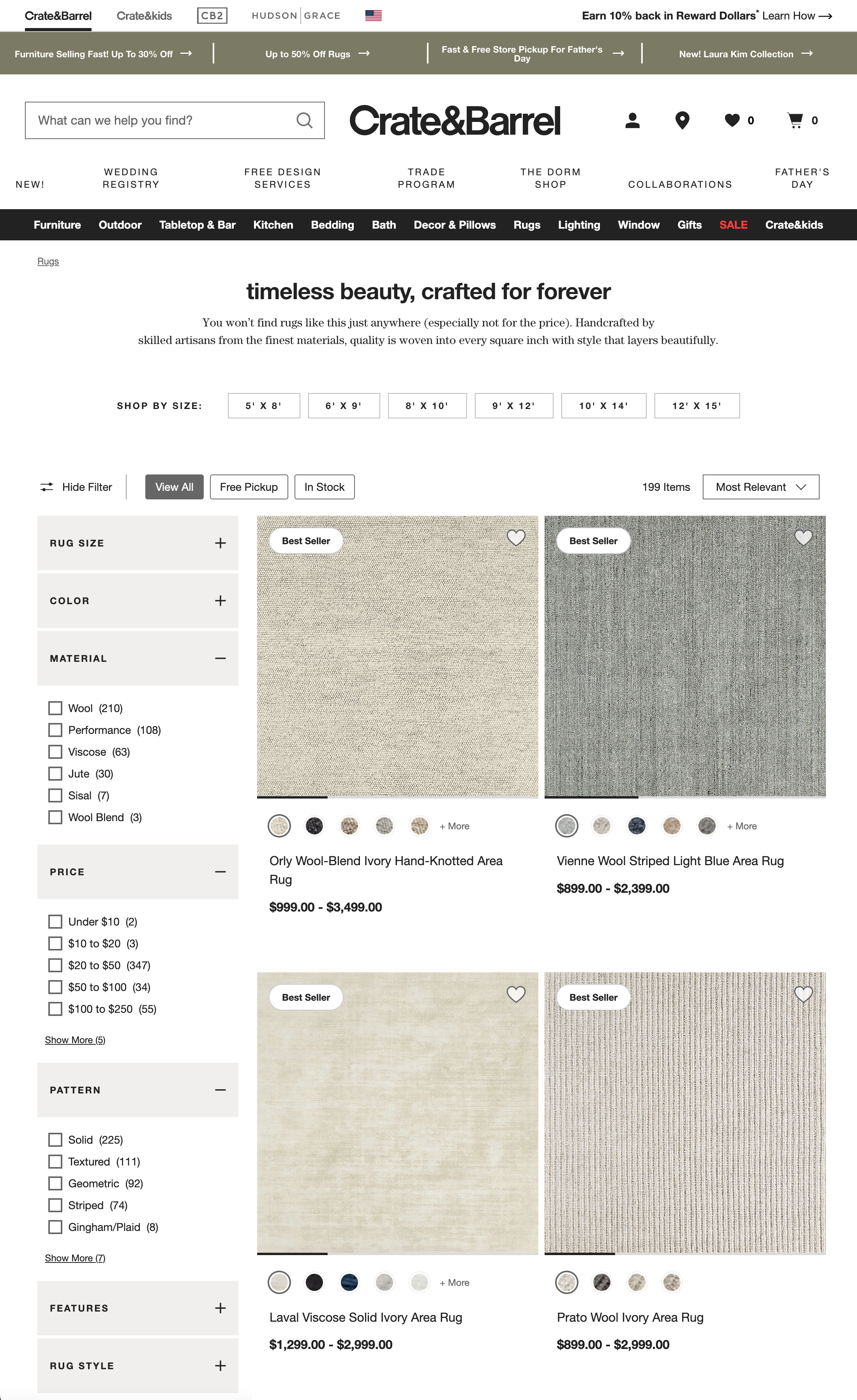 Desktop screenshot of Crate & Barrel