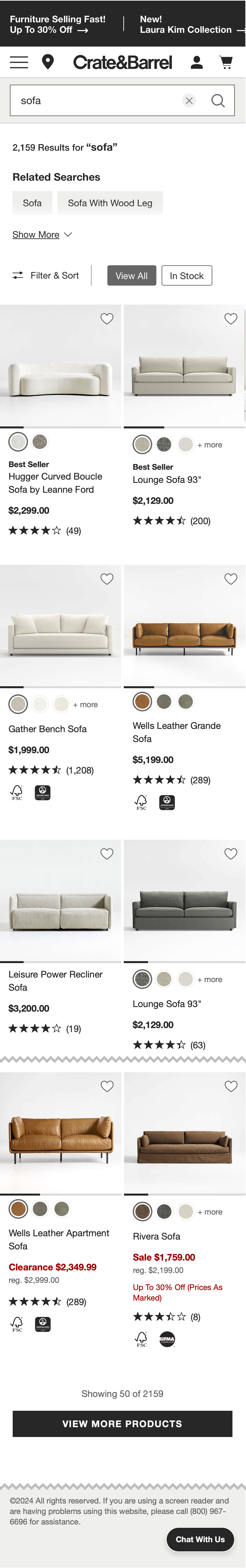 Mobile screenshot of Crate & Barrel