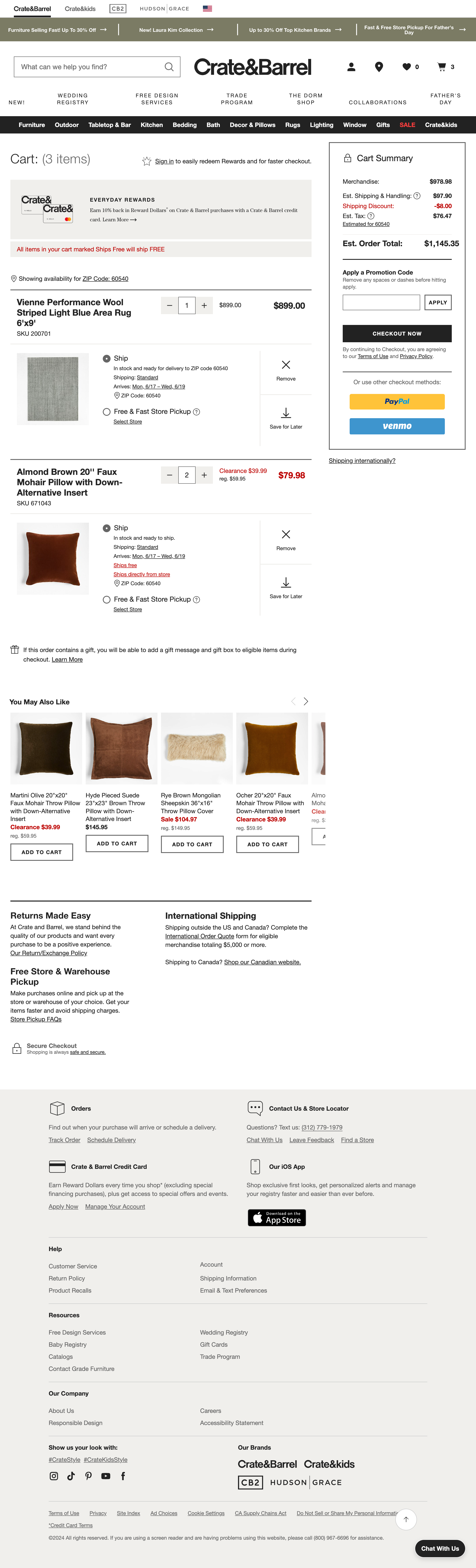 Desktop screenshot of Crate & Barrel