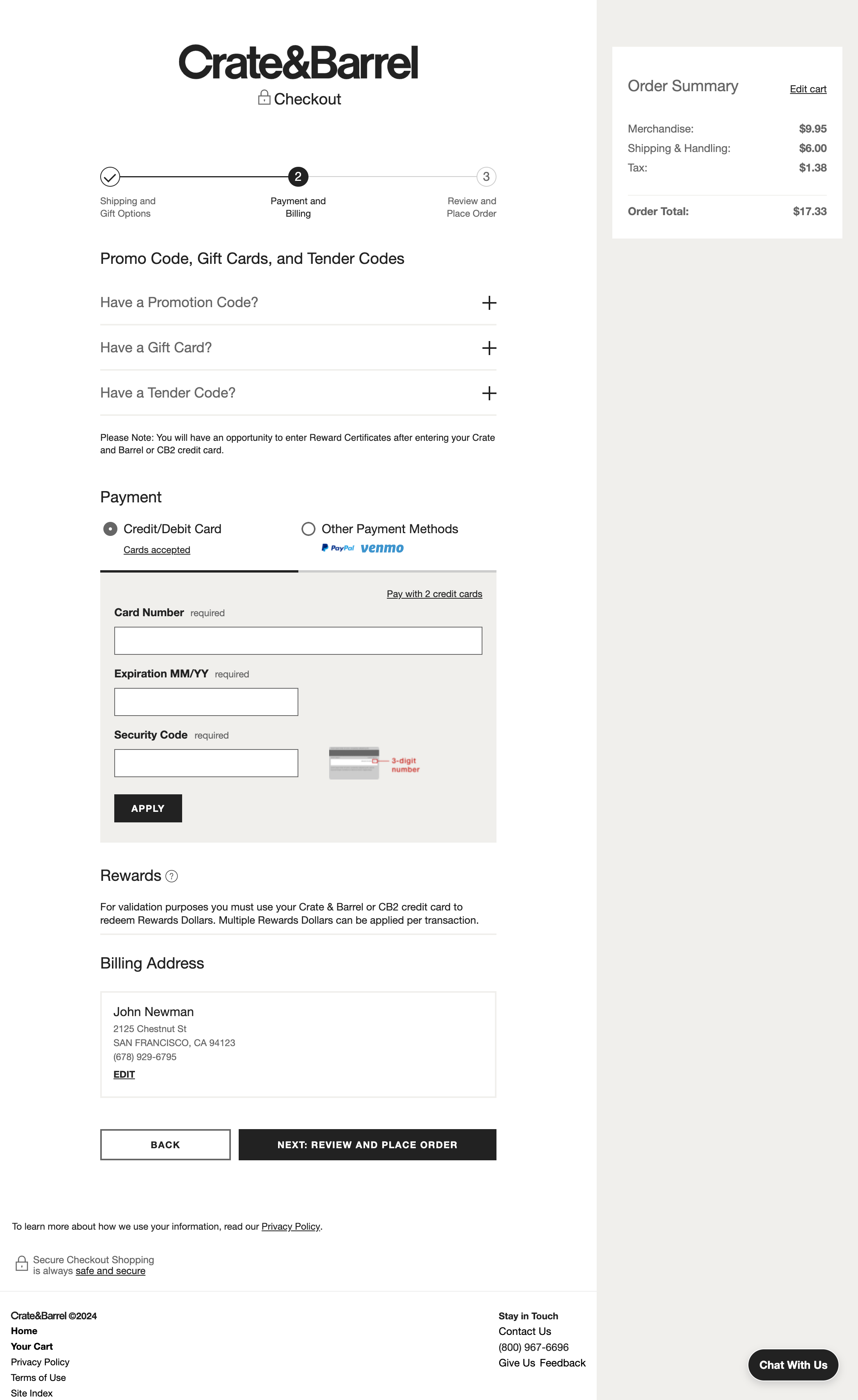 Desktop screenshot of Crate & Barrel