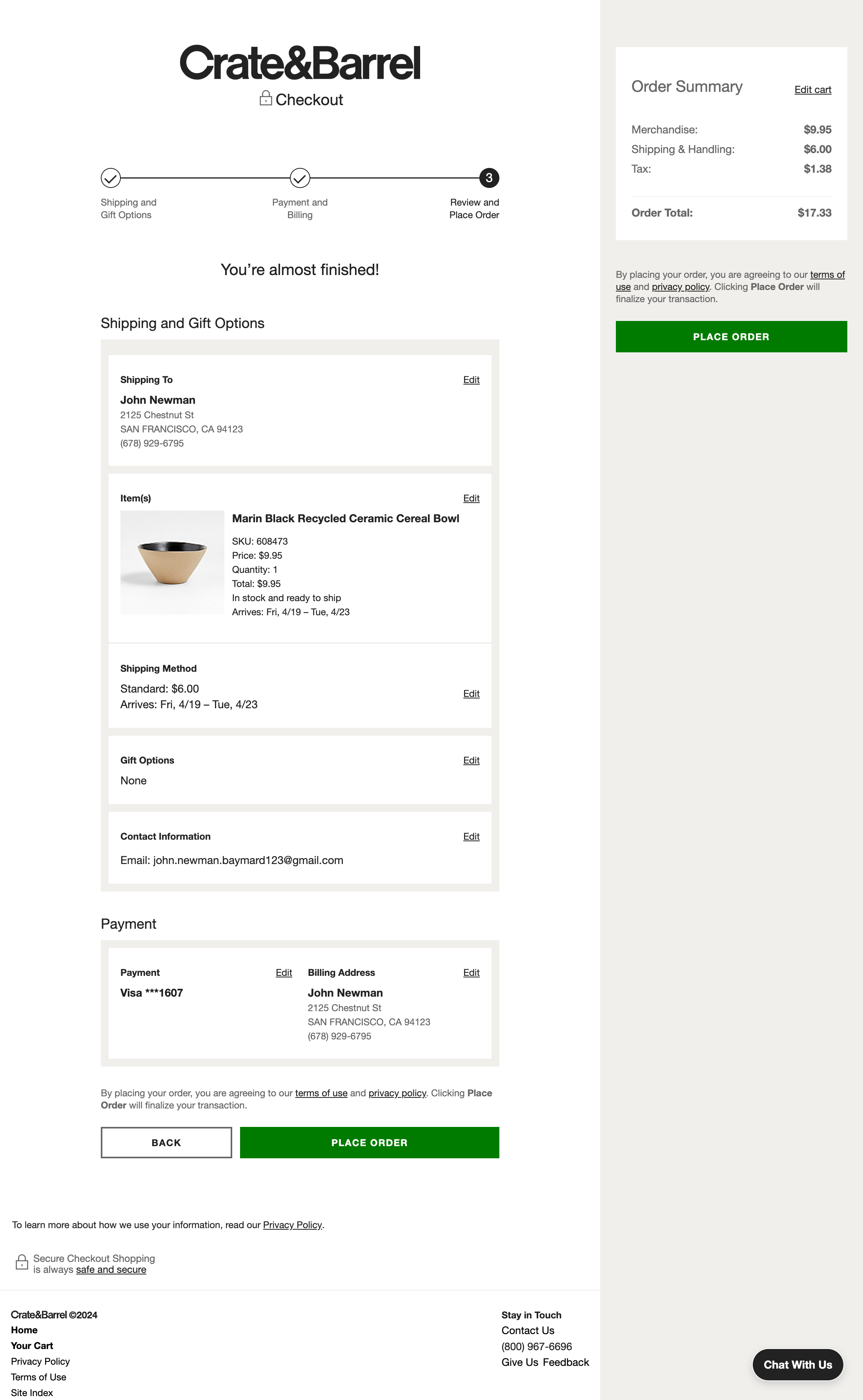 Desktop screenshot of Crate & Barrel