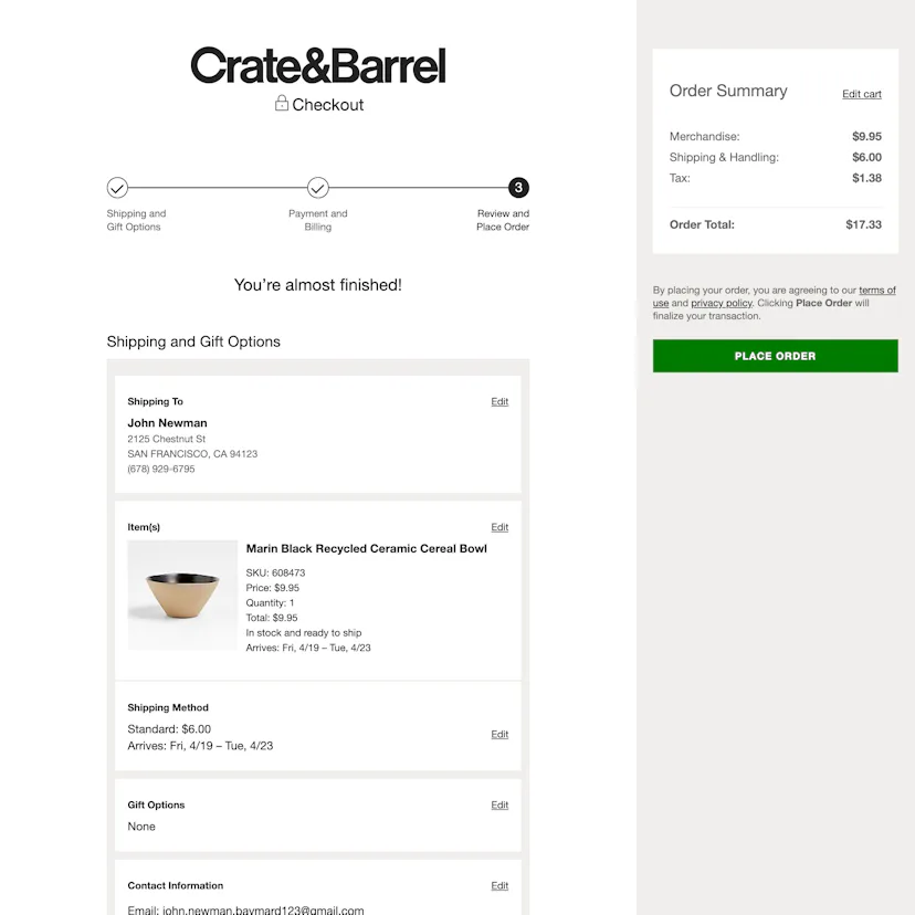 682 ‘Review Order’ Design Examples – Baymard Institute