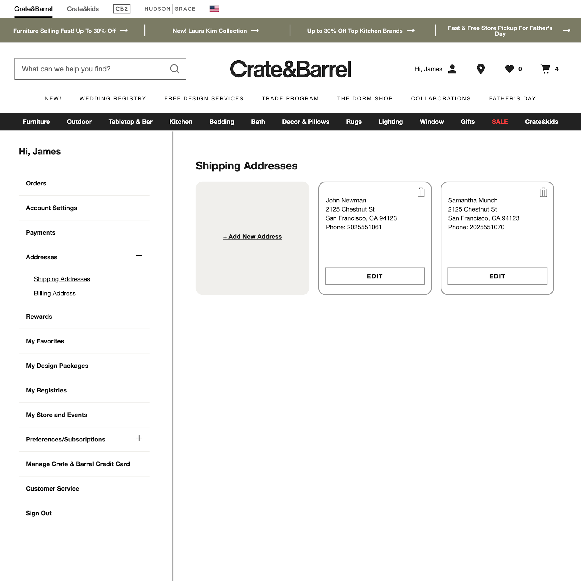 616 ‘Address Book’ Design Examples – Baymard Institute