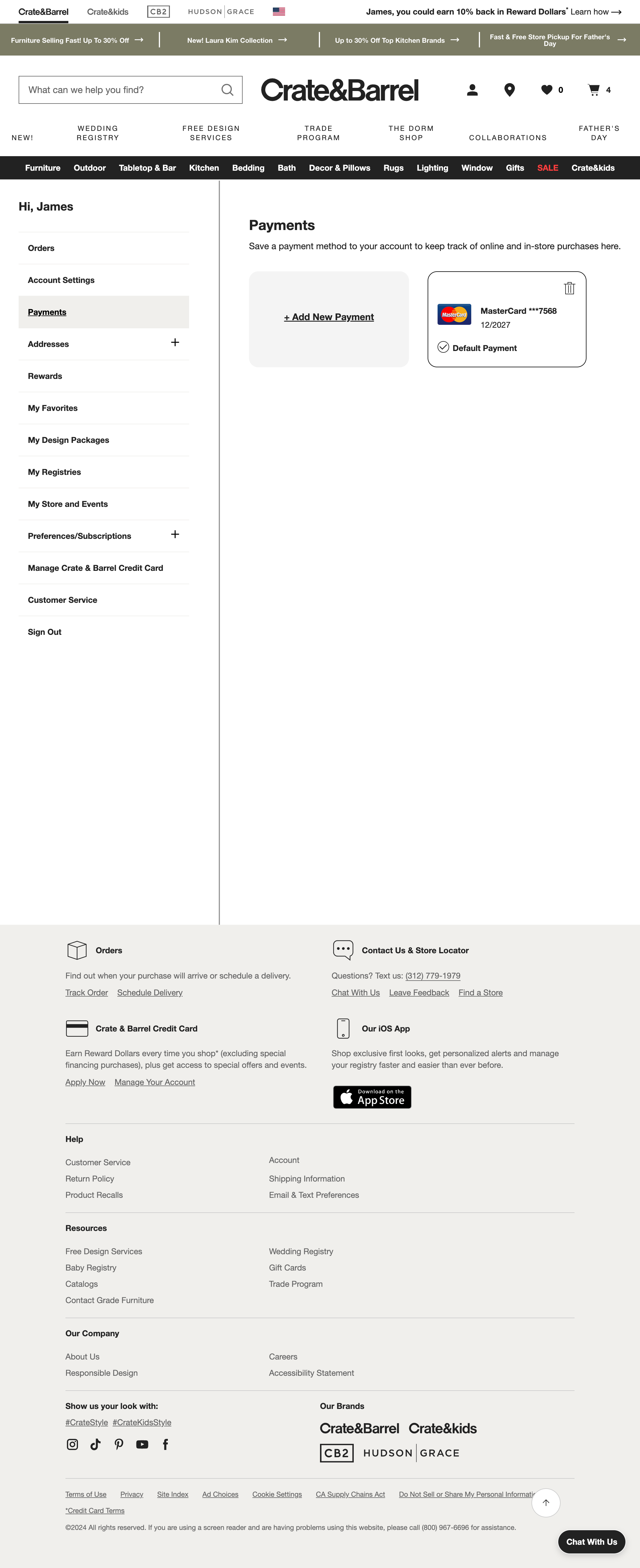 Desktop screenshot of Crate & Barrel