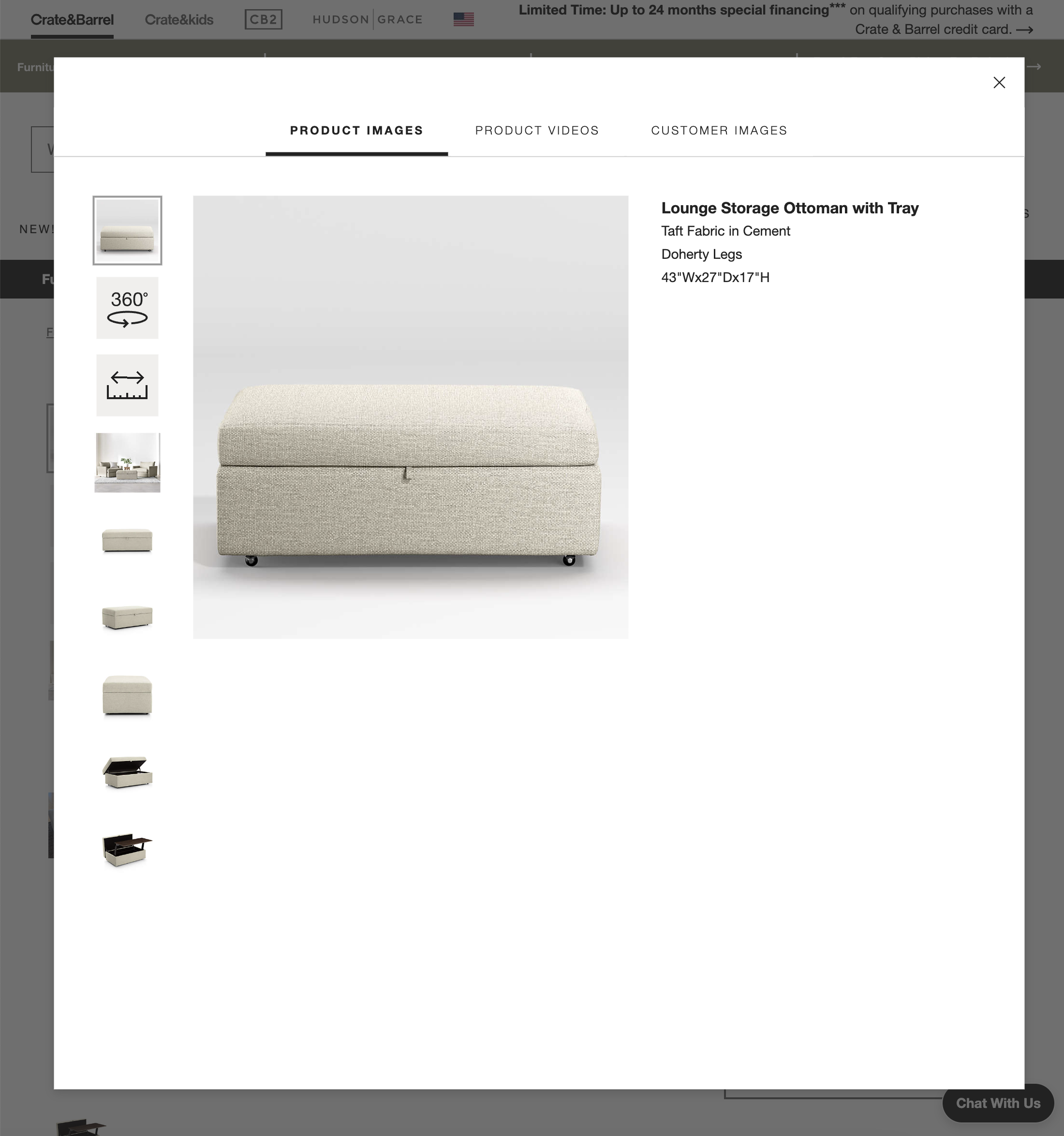 Desktop screenshot of Crate & Barrel