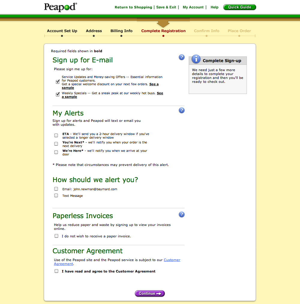 Peapod’s Account Selection 632 of 686 Account Selection Examples