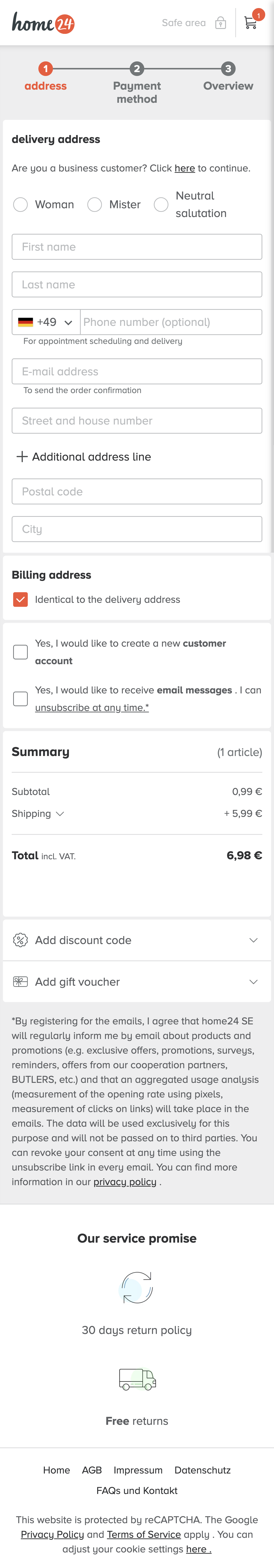 Mobile screenshot of Home24