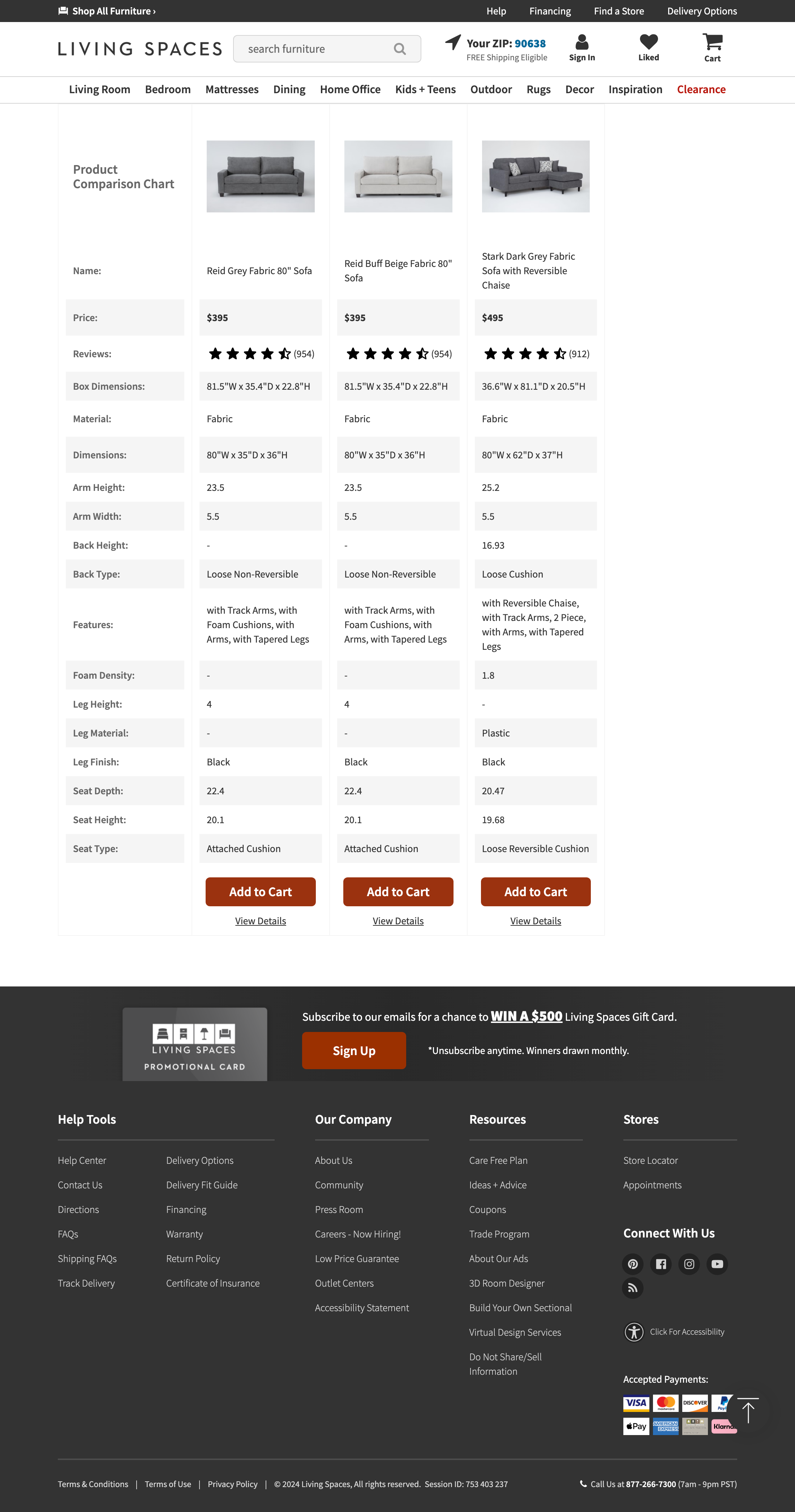 Desktop screenshot of Living Spaces
