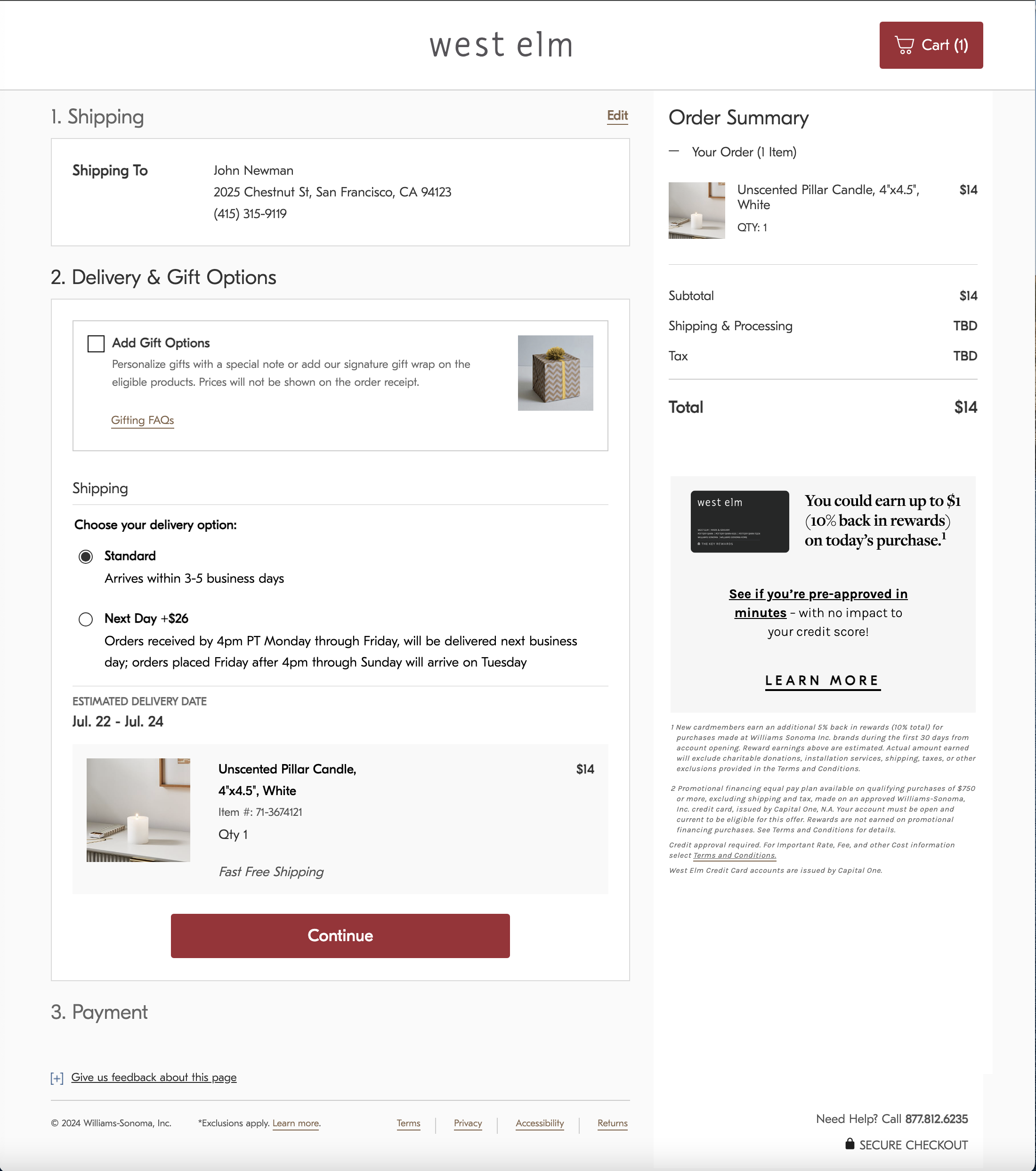 Desktop screenshot of West Elm