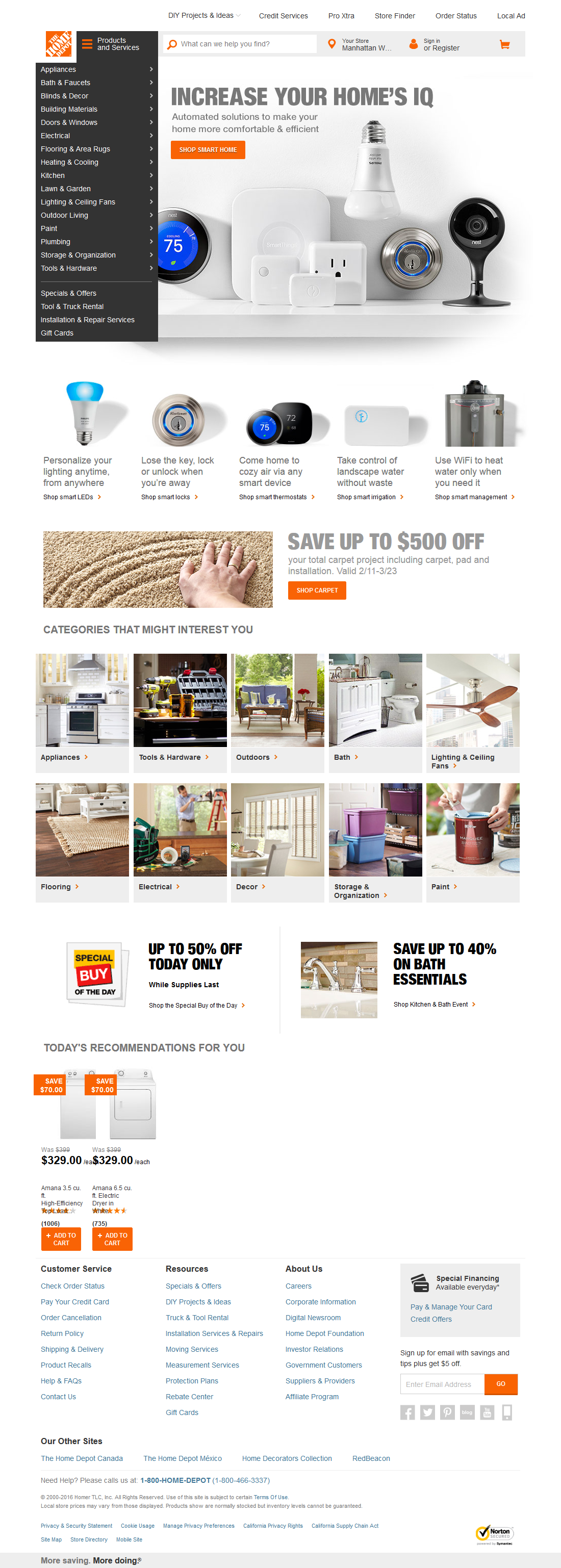 Desktop screenshot of Home Depot