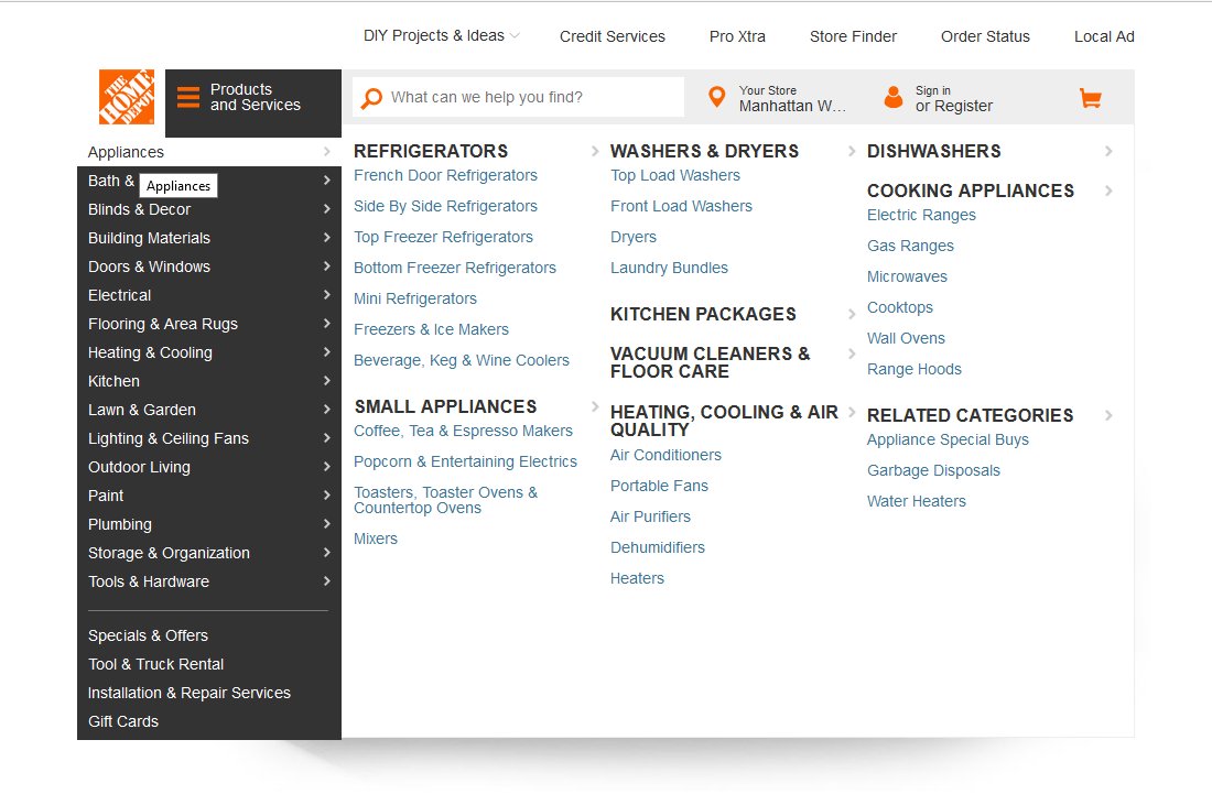 Desktop screenshot of Home Depot