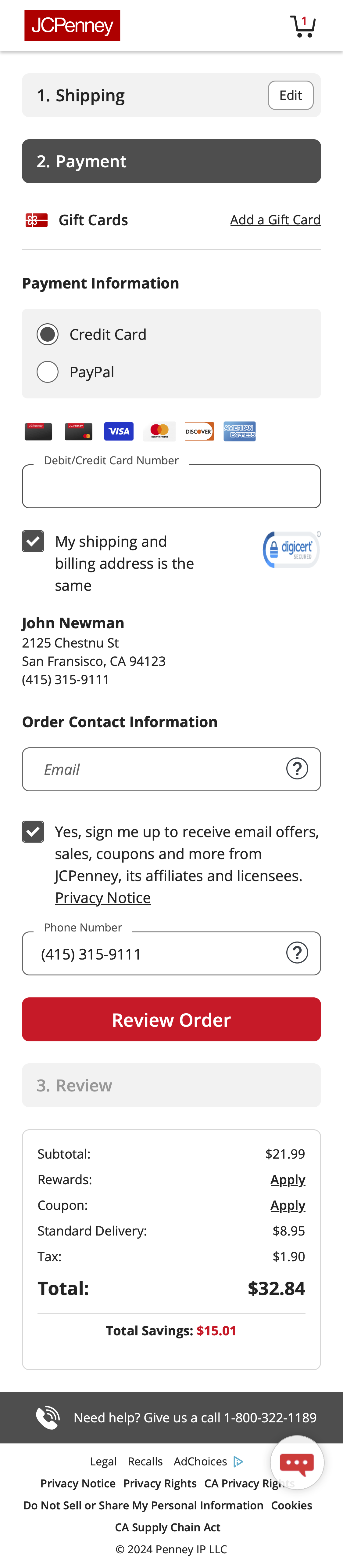 Mobile screenshot of JCPenney