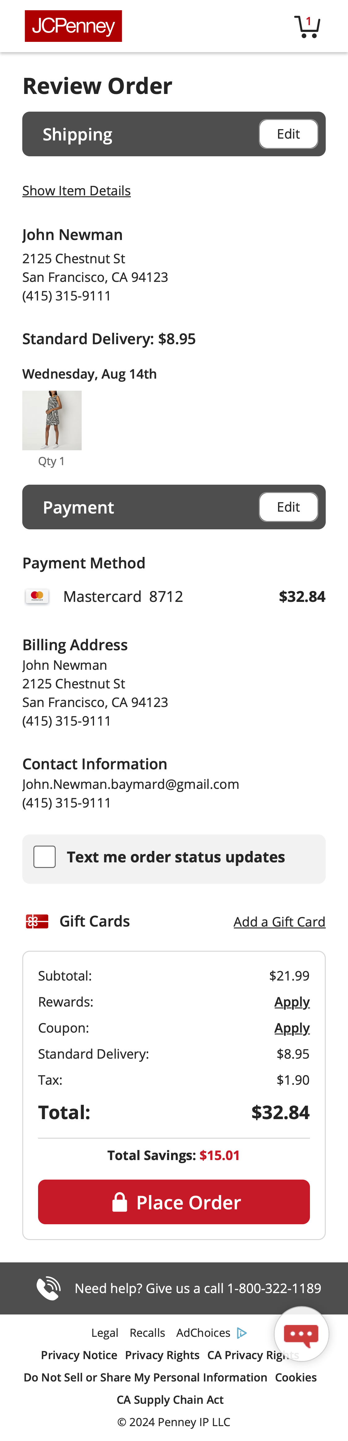 Mobile screenshot of JCPenney