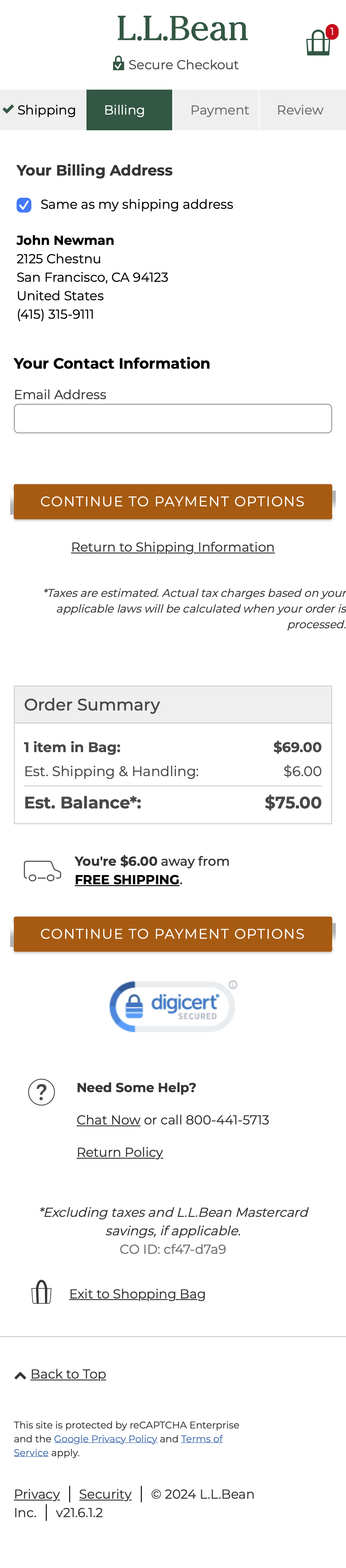 Mobile screenshot of L.L.Bean