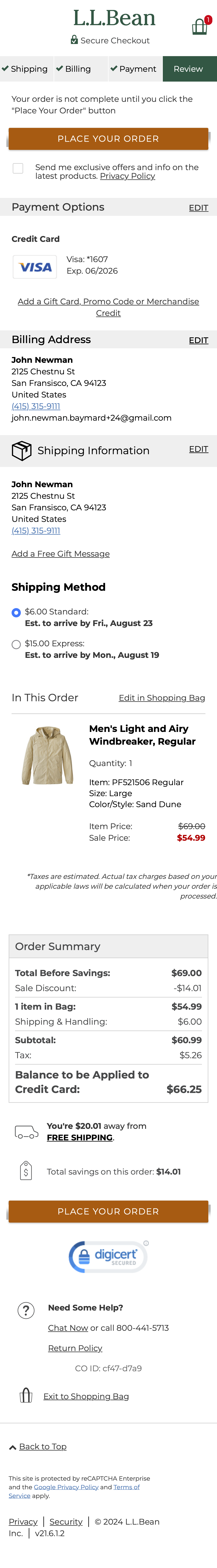 Mobile screenshot of L.L.Bean