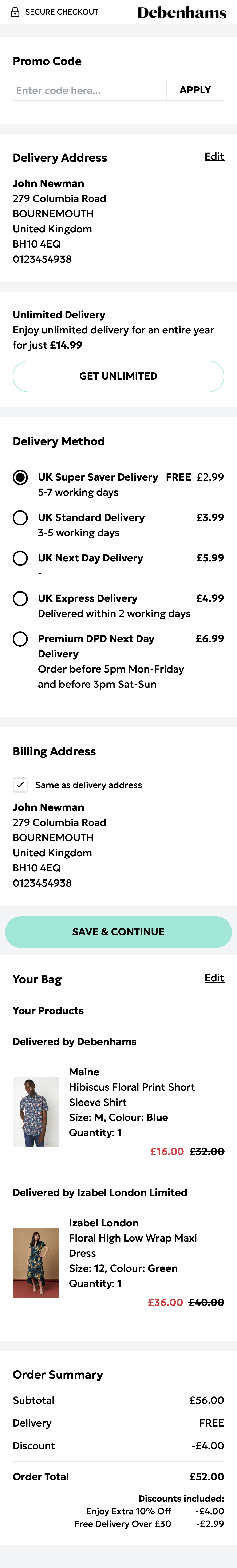 Mobile screenshot of Debenhams