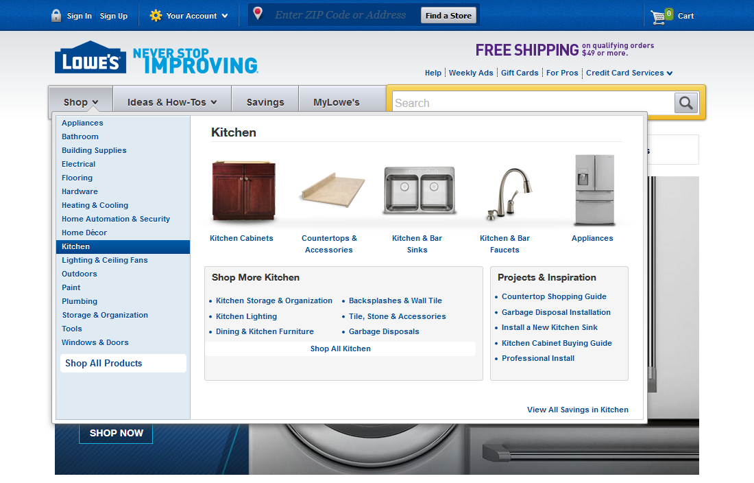 Desktop screenshot of Lowe’s