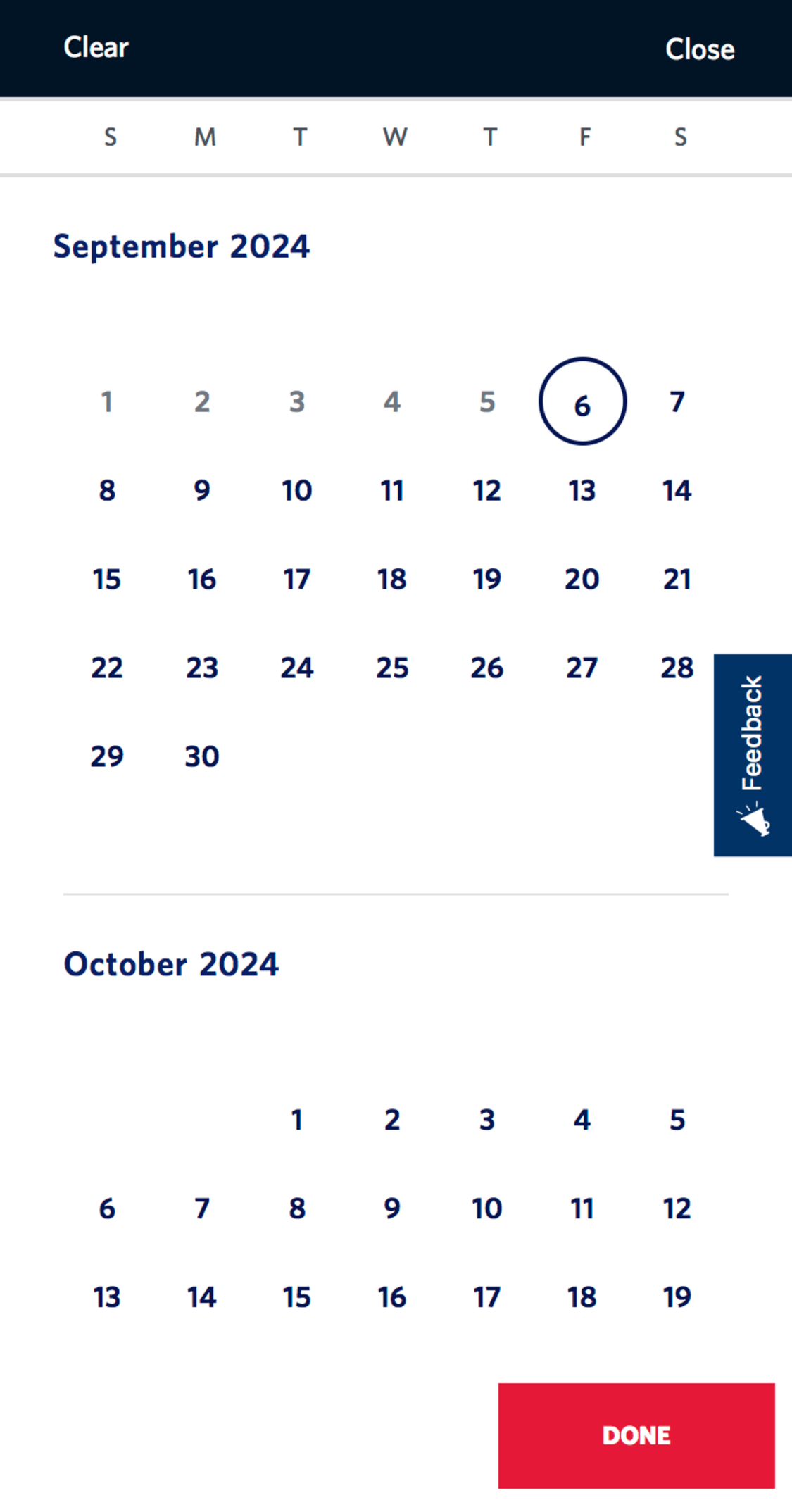 Mobile screenshot of Delta Airlines