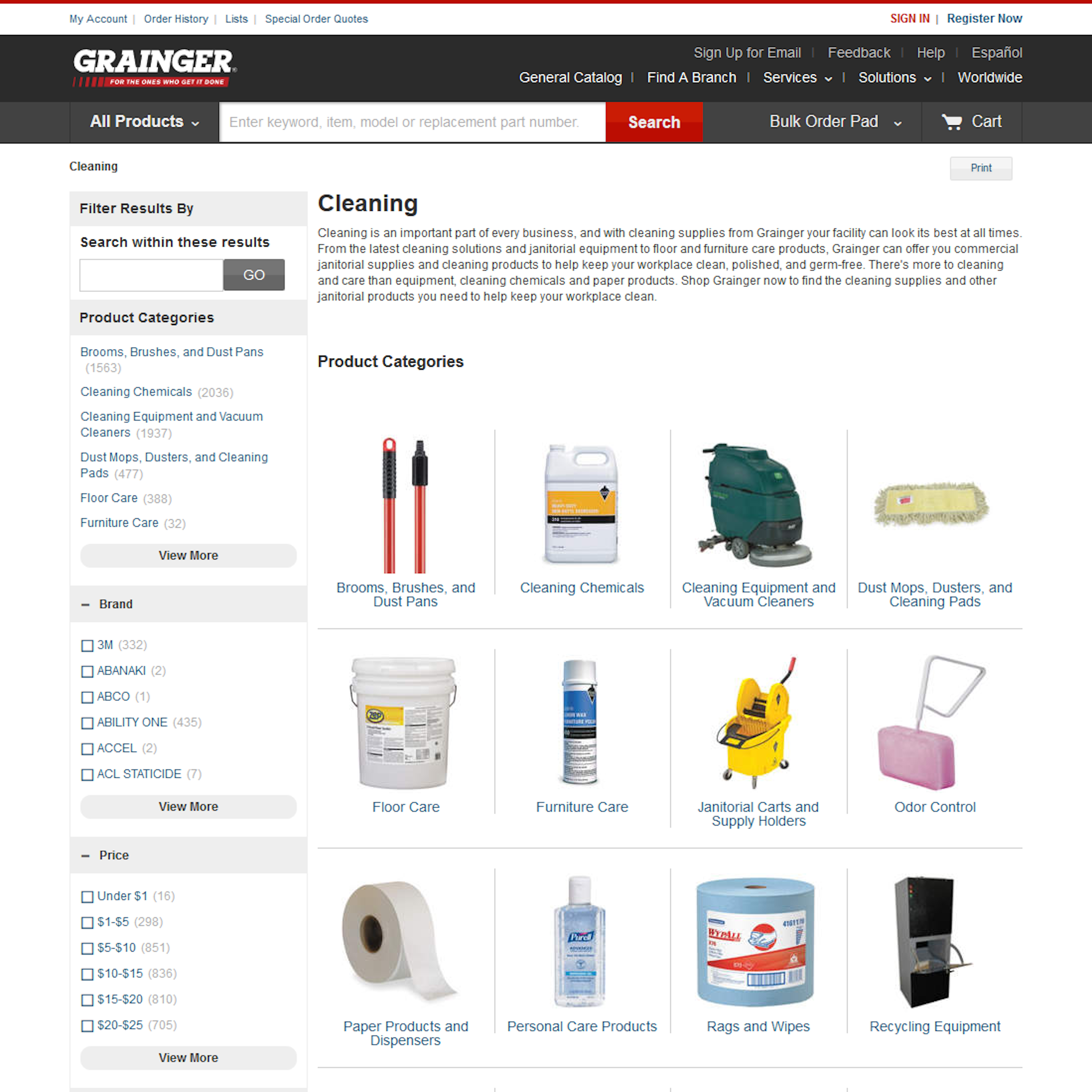 Desktop screenshot of Grainger