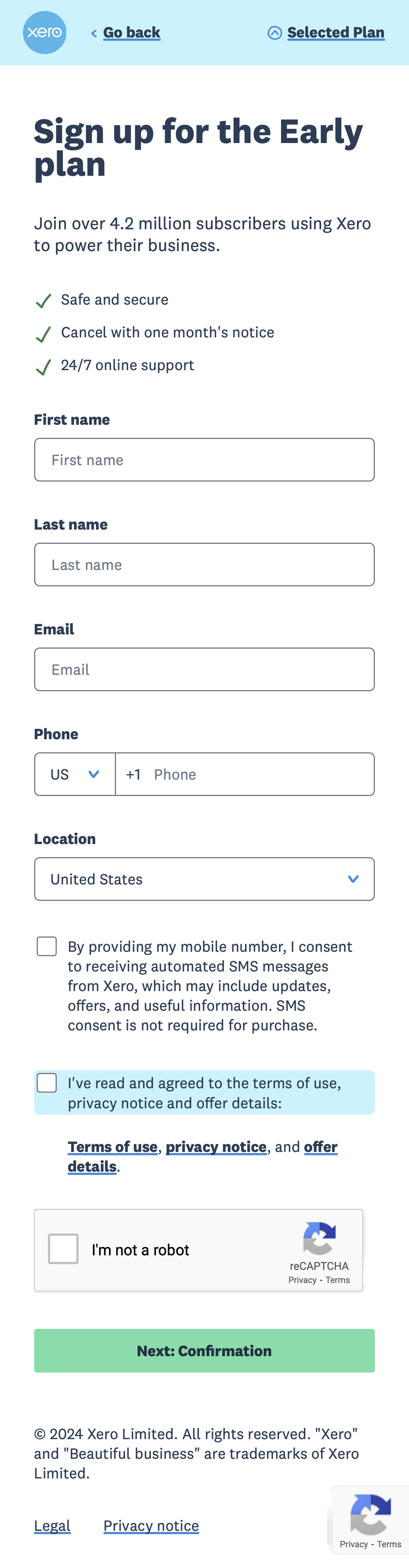 Mobile screenshot of Xero