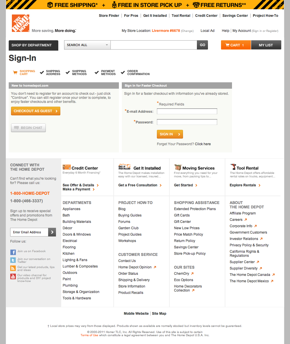 Desktop screenshot of Home Depot