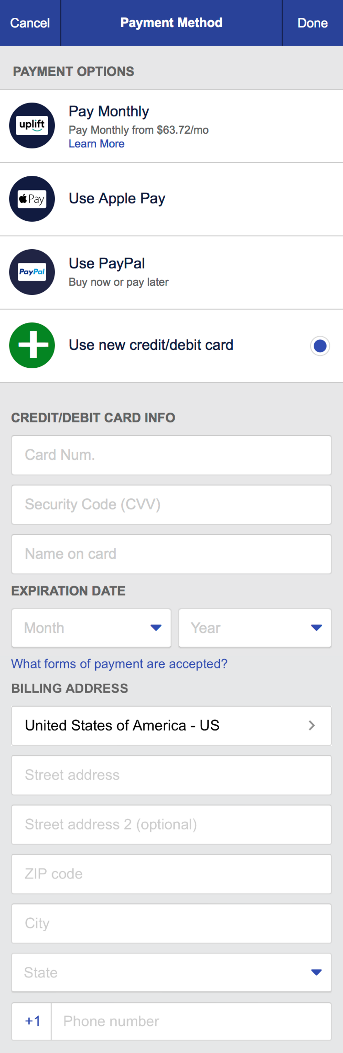 Mobile screenshot of Southwest Airlines