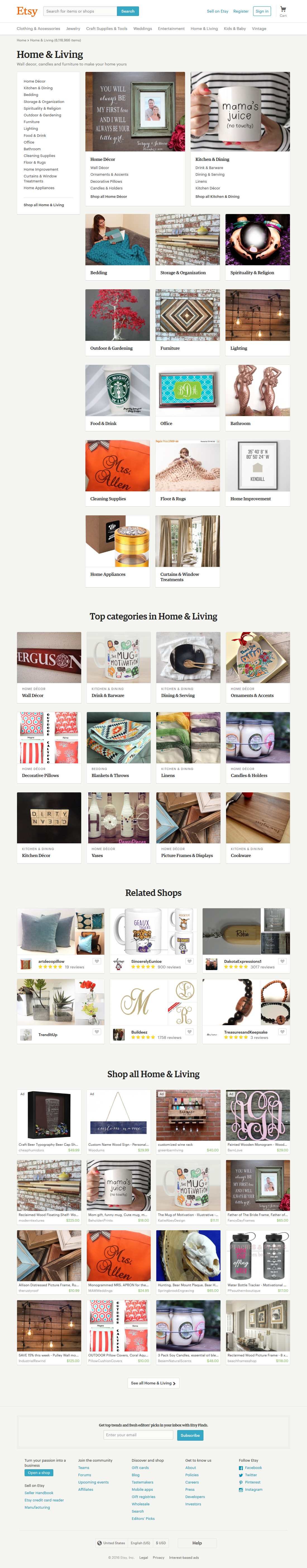 Desktop screenshot of Etsy