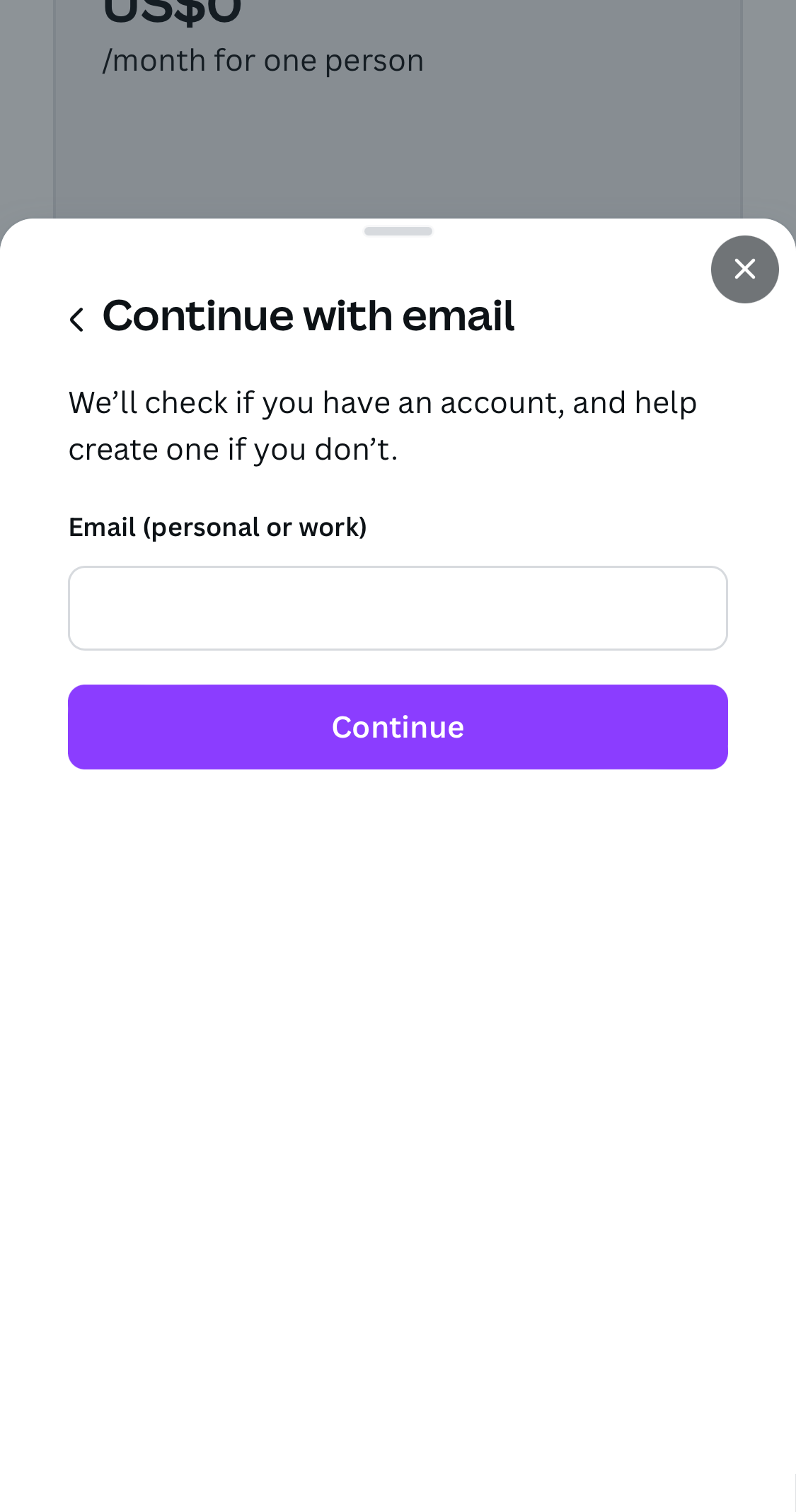 Mobile screenshot of Canva