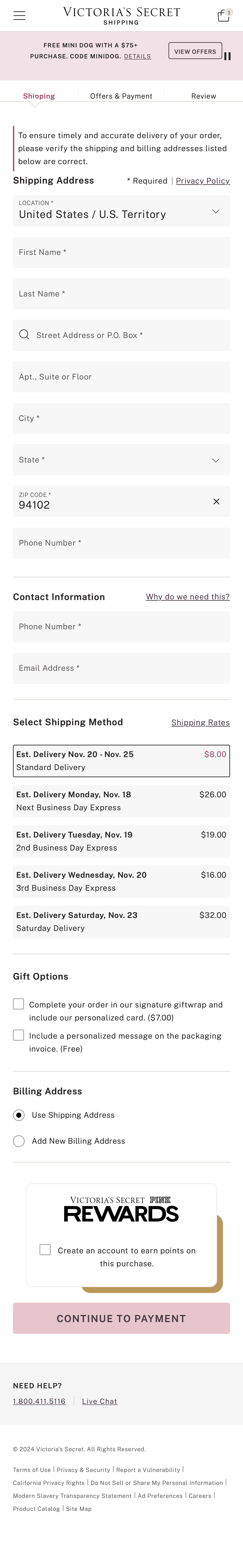 Mobile screenshot of Victoria’s Secret
