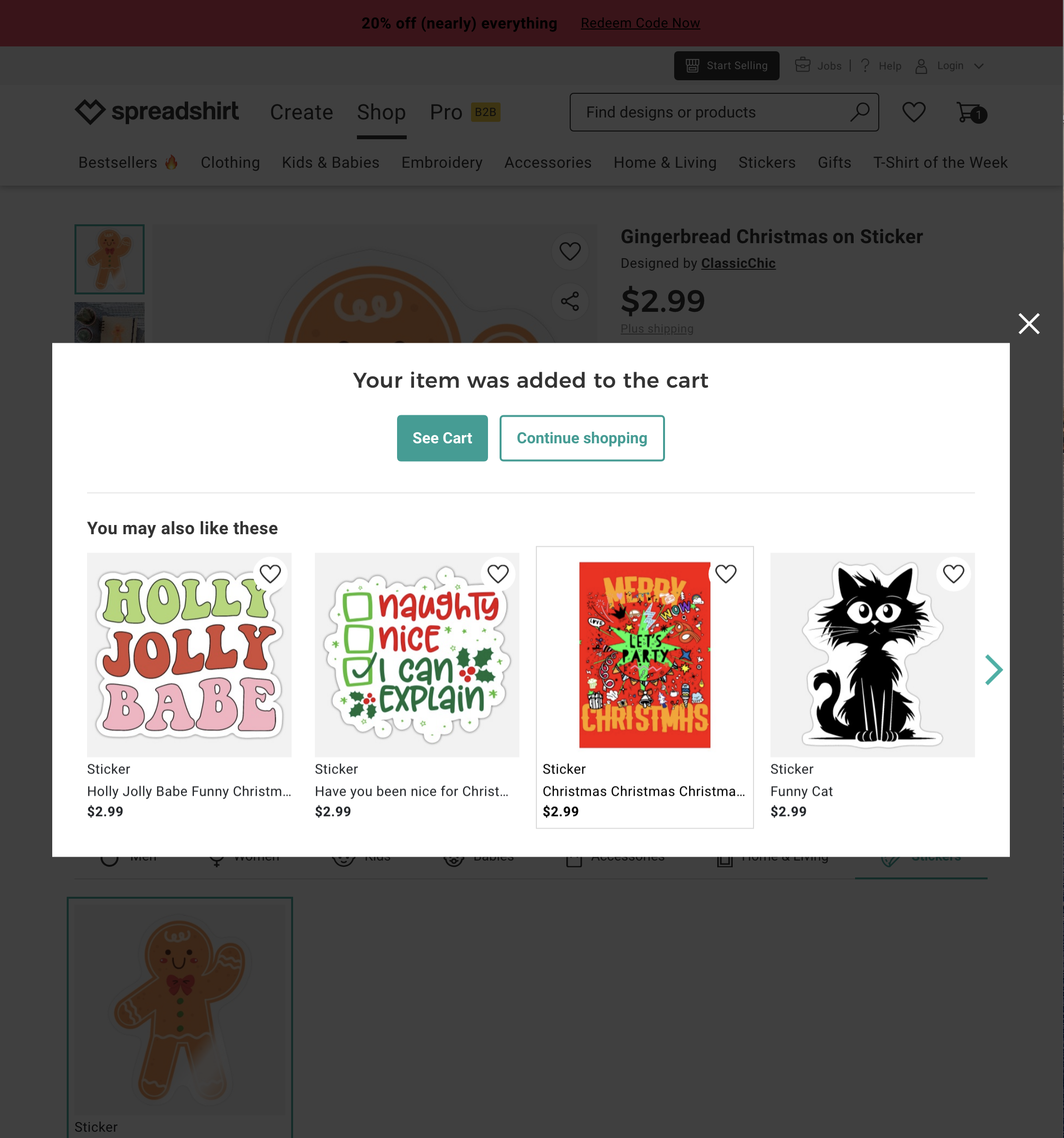 Desktop screenshot of Spreadshirt