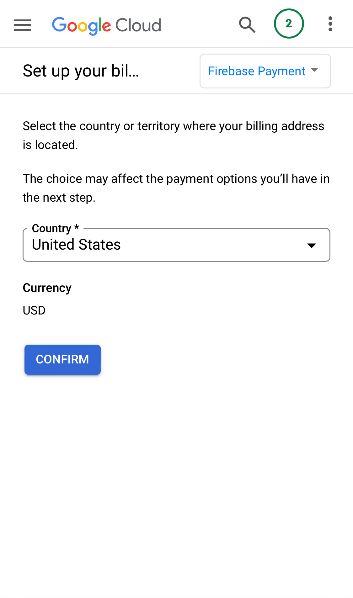 Mobile screenshot of Firebase
