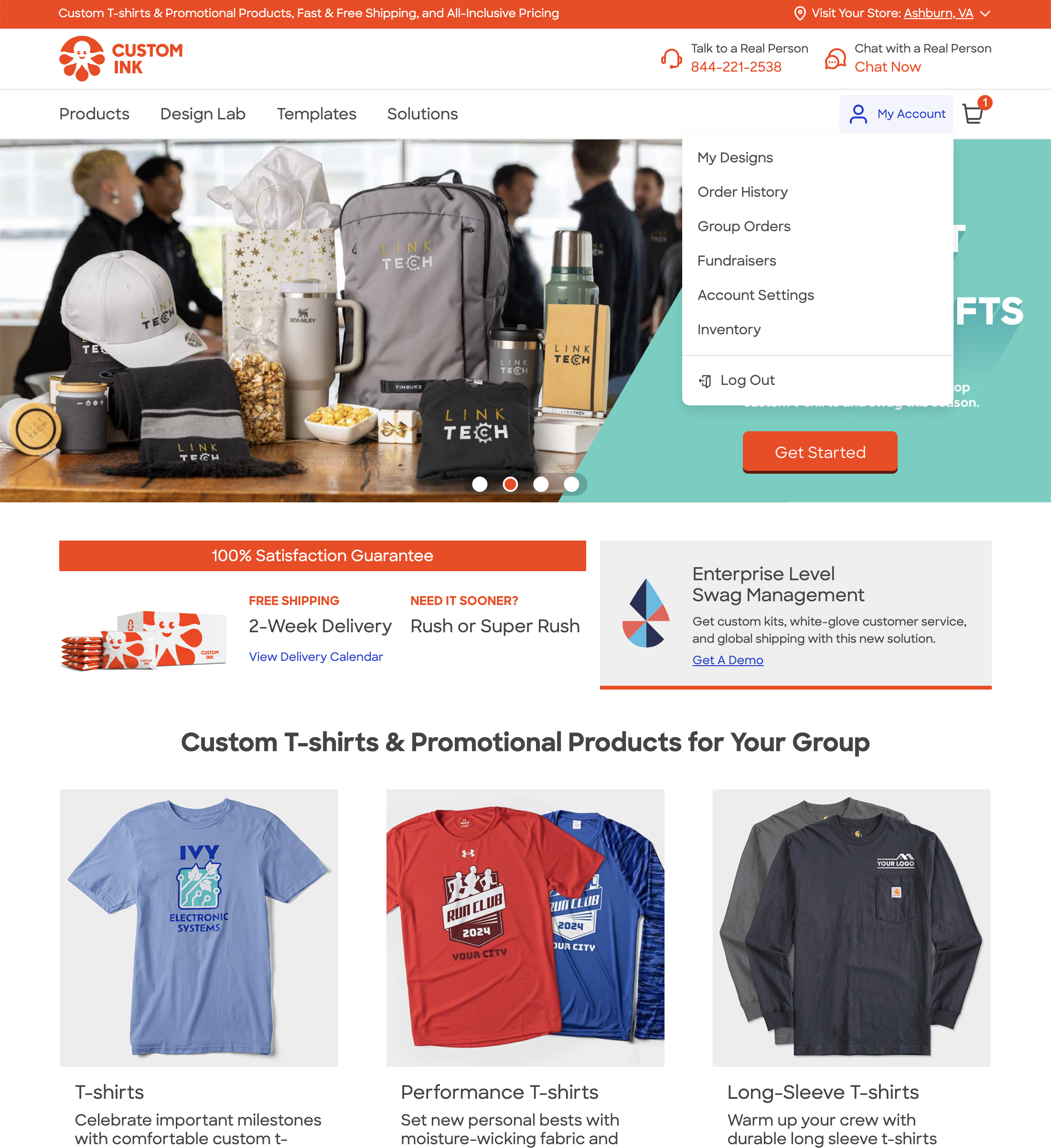 Desktop screenshot of Custom Ink