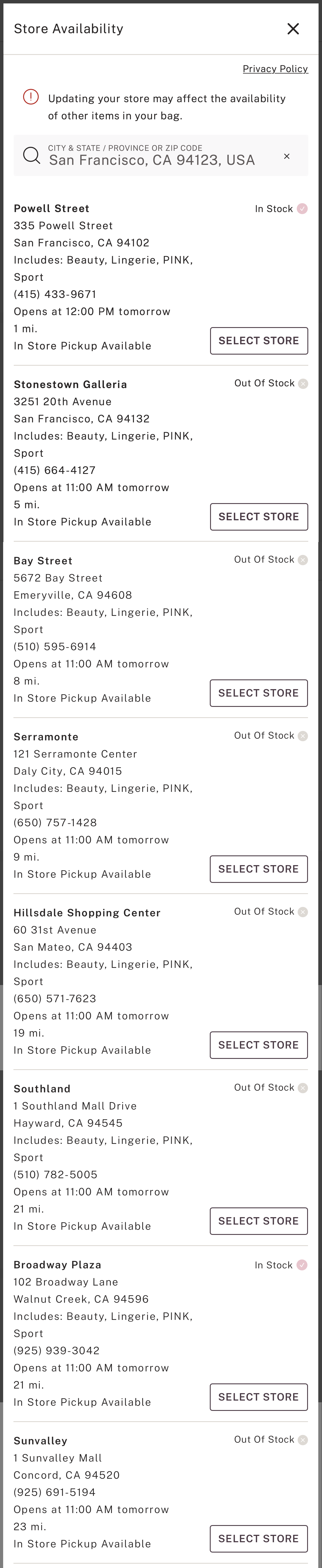 Mobile screenshot of Victoria’s Secret