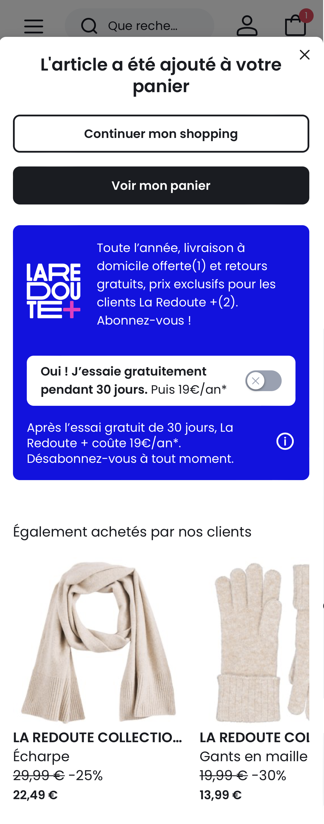 Mobile screenshot of La Redoute