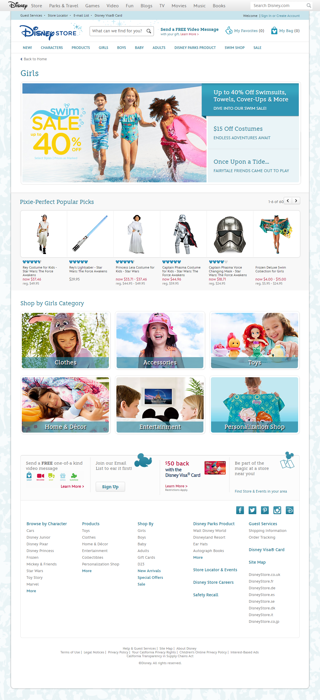 Desktop screenshot of Disney Store
