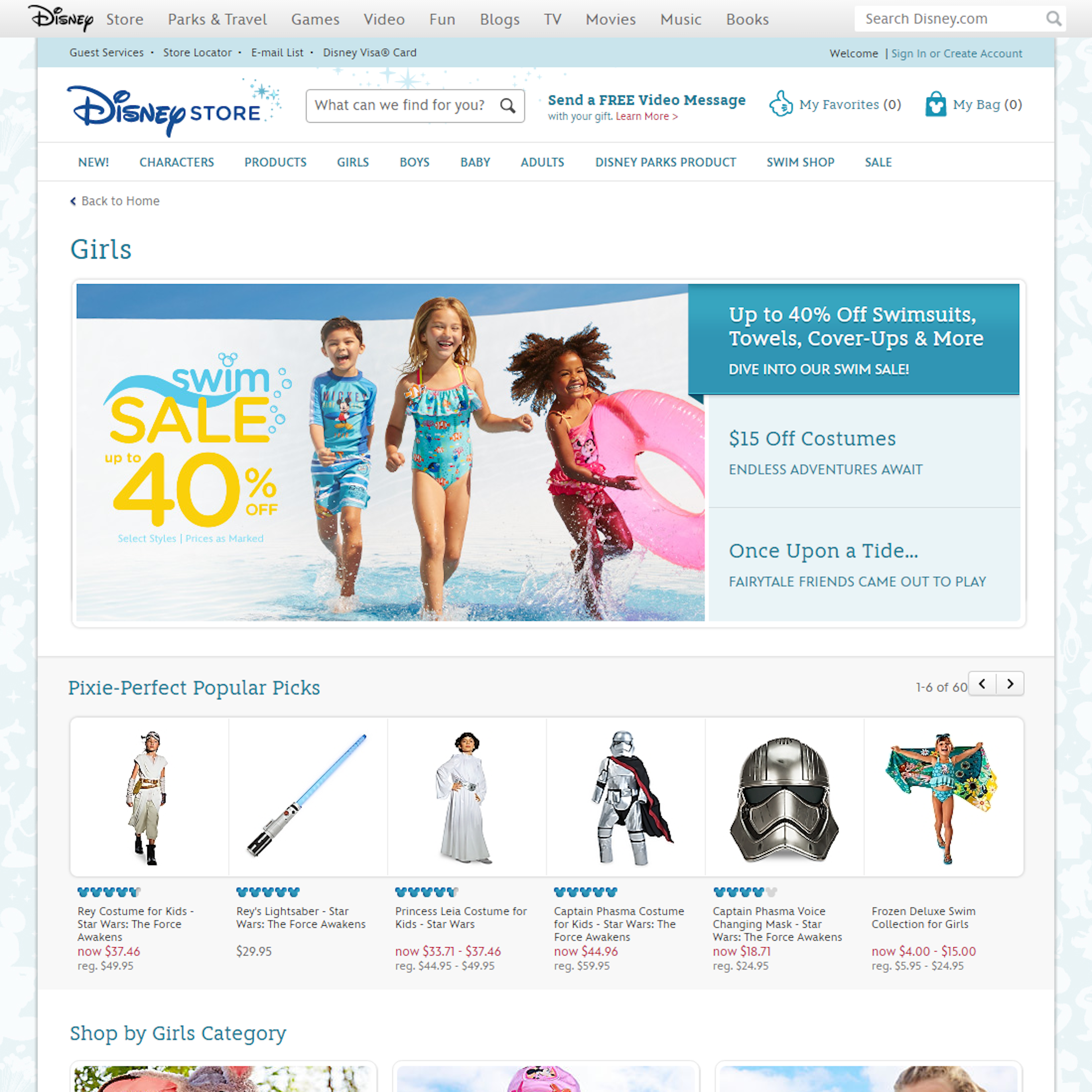 Desktop screenshot of Disney Store