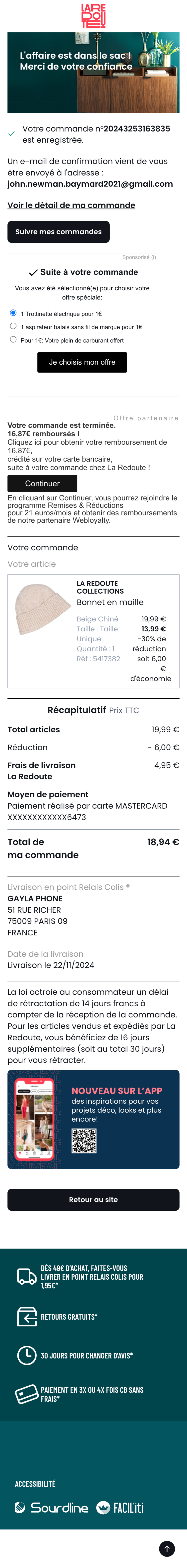 Mobile screenshot of La Redoute