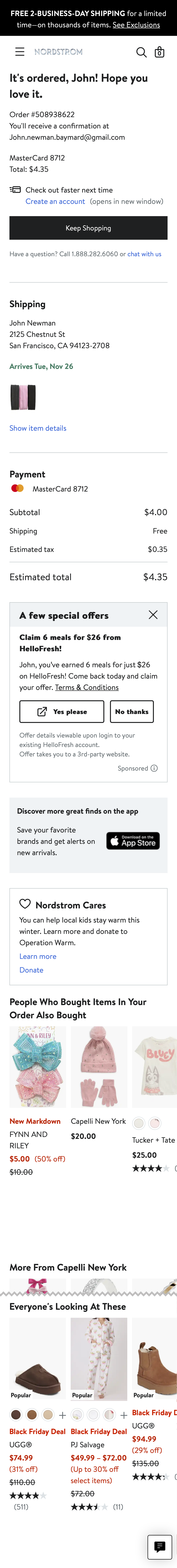 Mobile screenshot of Nordstrom