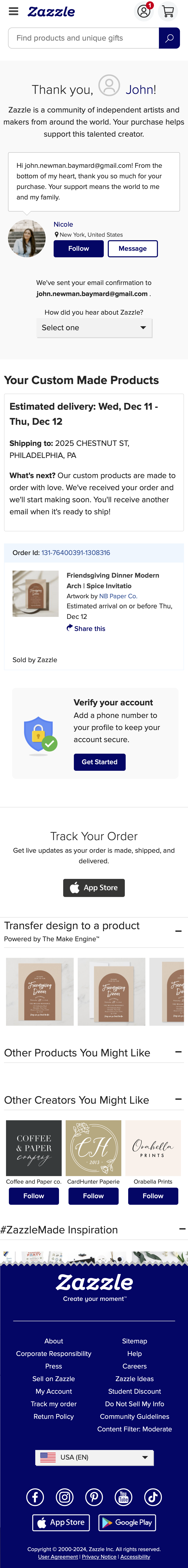 Mobile screenshot of Zazzle