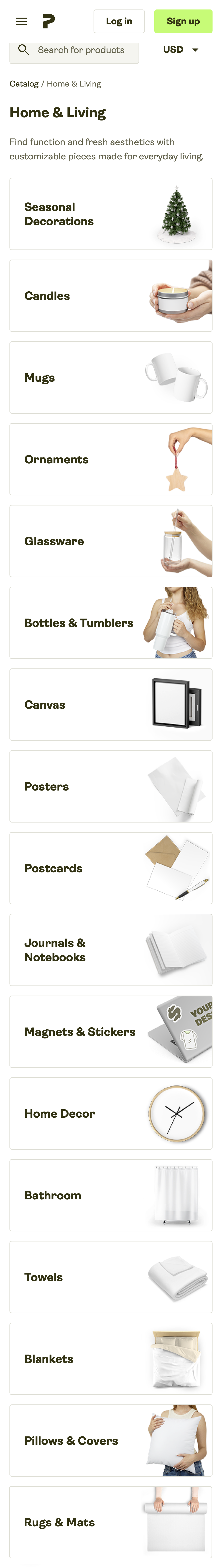 Mobile screenshot of Printify