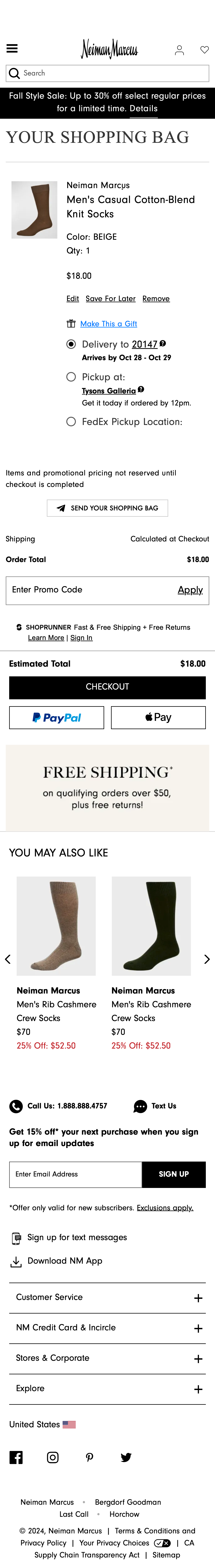 Mobile screenshot of Neiman Marcus