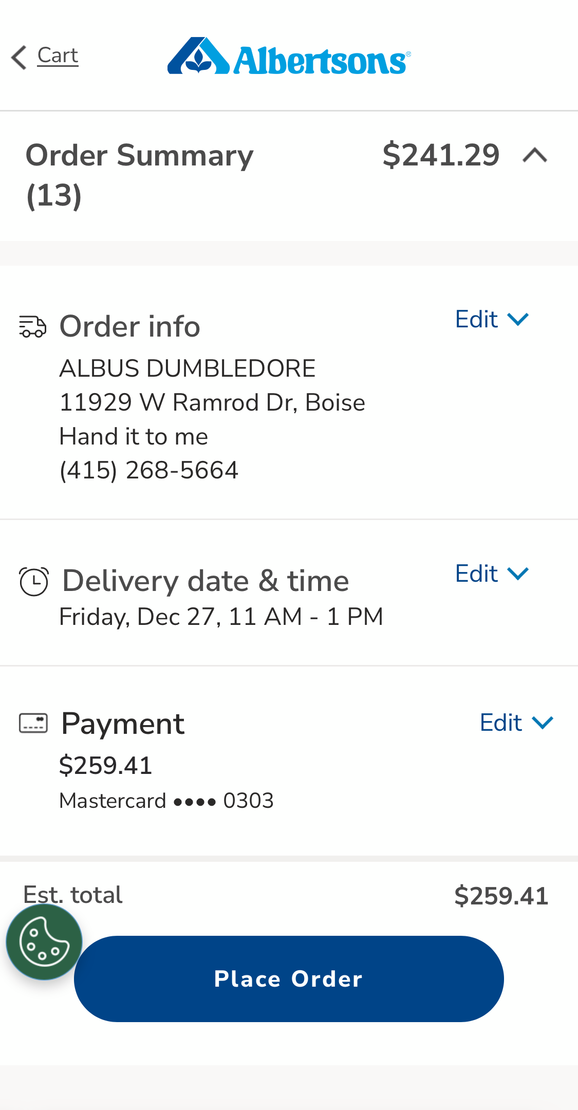 Mobile screenshot of Albertsons