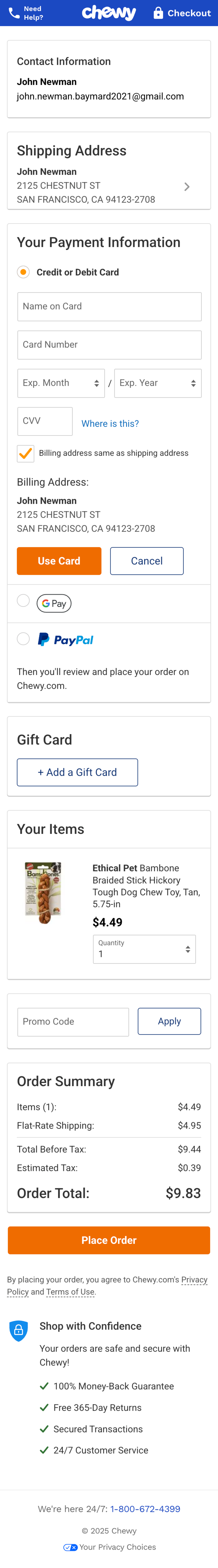 Mobile screenshot of Chewy