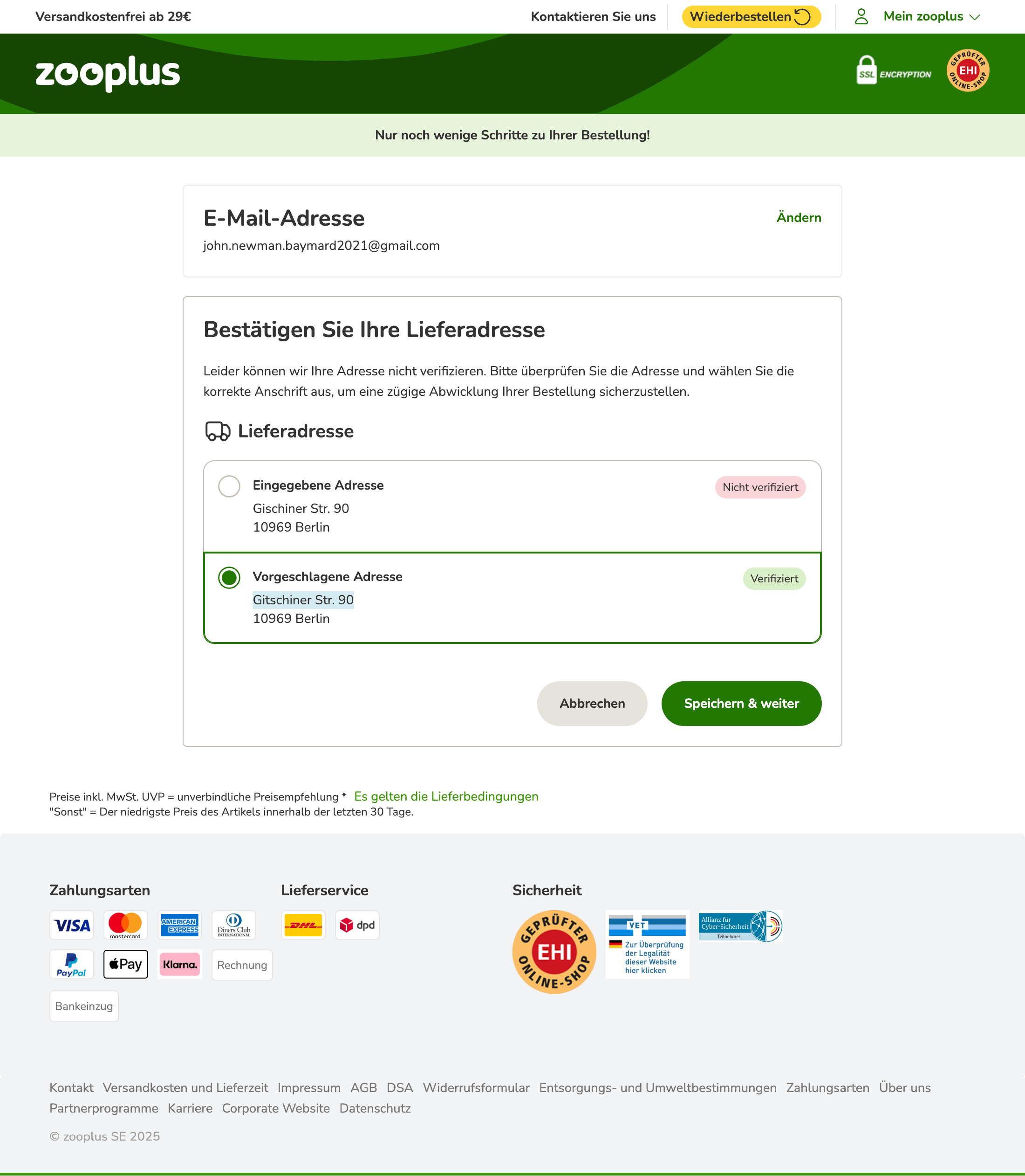 Desktop screenshot of Zooplus